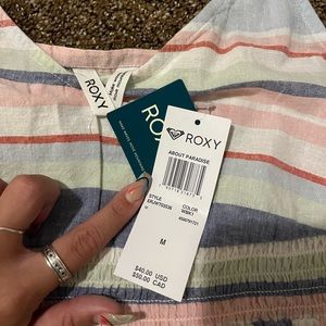 Roxy About Paradise Striped Tank Top New With Tags